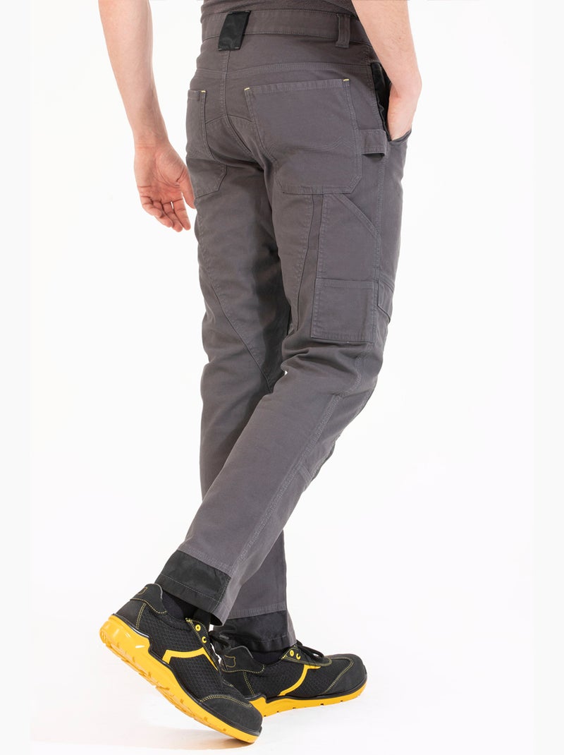 Pantalón de corte carpintero con abertura para inserción de rodilleras HARDY 'Rica Lewis' Gris antracita - Kiabi