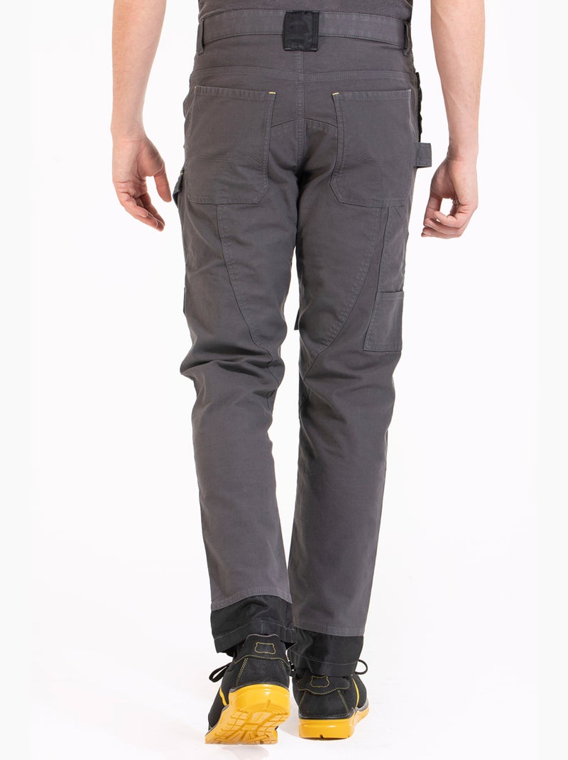 Pantalón de corte carpintero con abertura para inserción de rodilleras HARDY 'Rica Lewis' Gris antracita - Kiabi