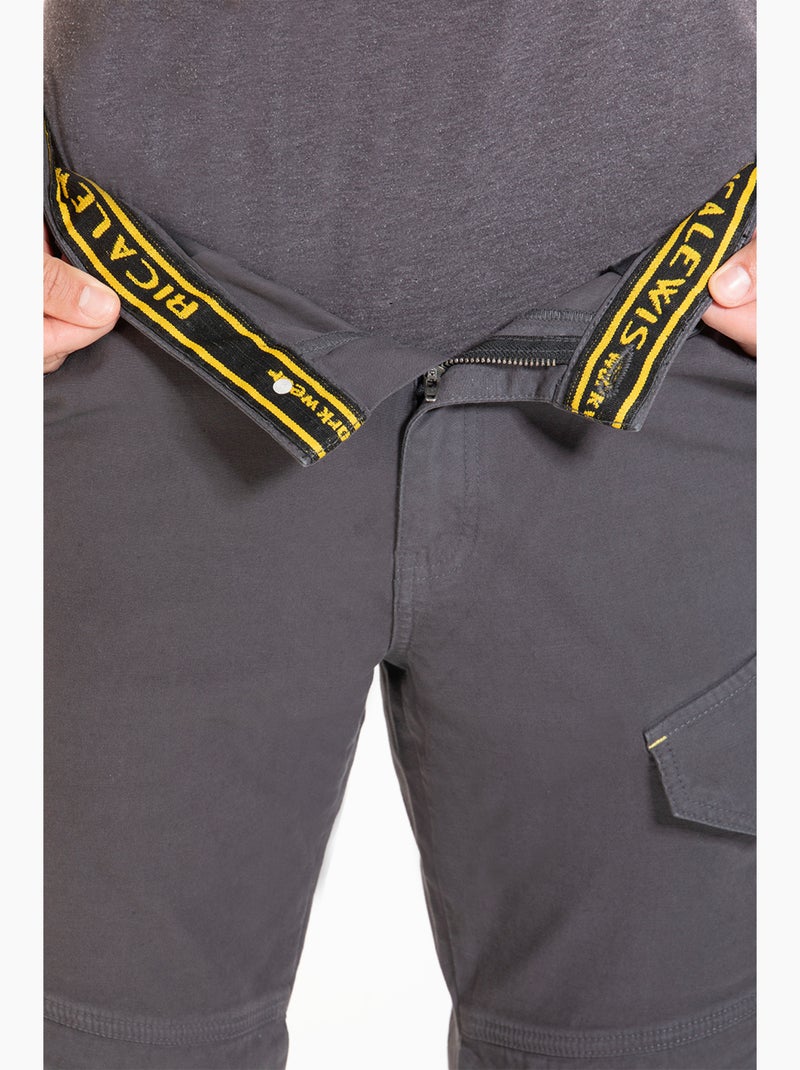 Pantalón de corte carpintero con abertura para inserción de rodilleras HARDY 'Rica Lewis' Gris antracita - Kiabi