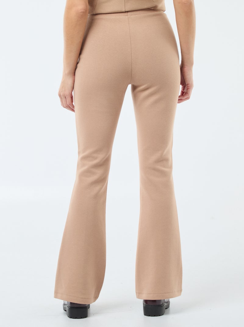 Pantalón de corte flare en felpa ligera Marron - Kiabi