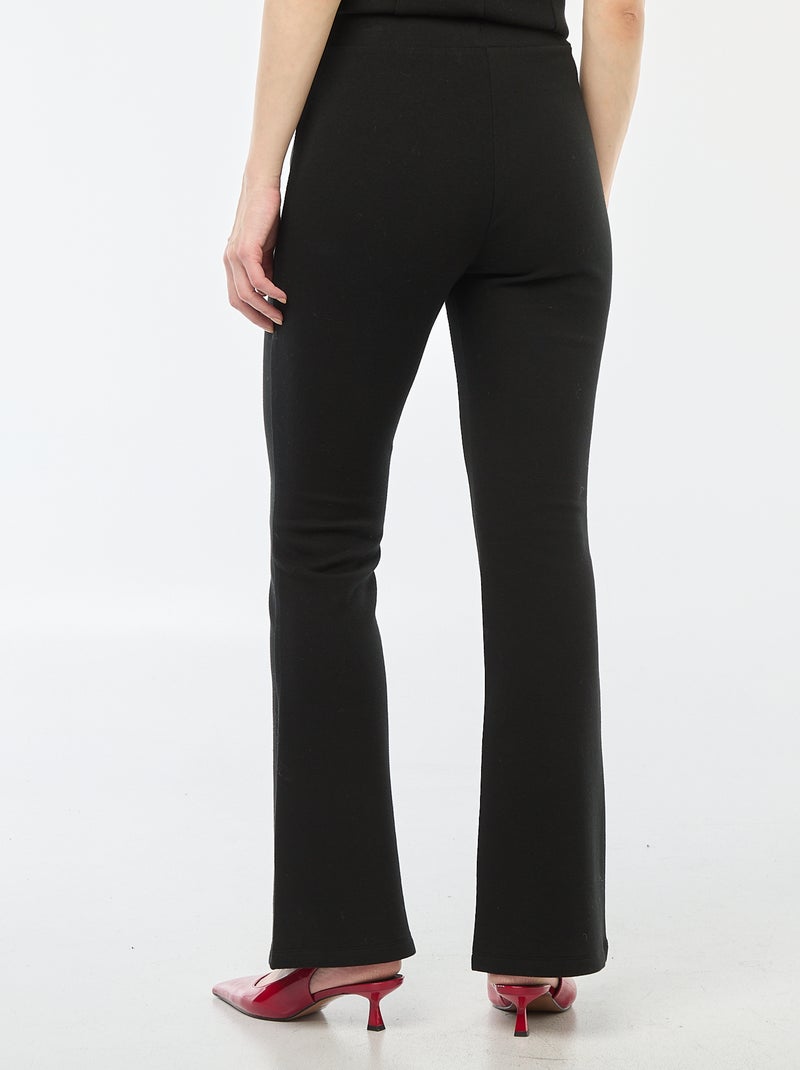 Pantalón de corte flare en felpa ligera Negro - Kiabi