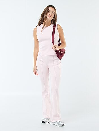 Pantalón de corte flare en felpa ligera