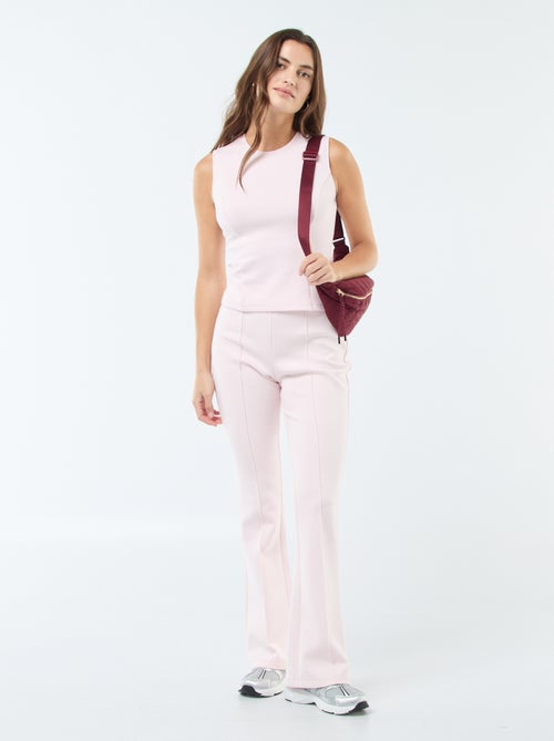 Pantalón de corte flare en felpa ligera - Kiabi
