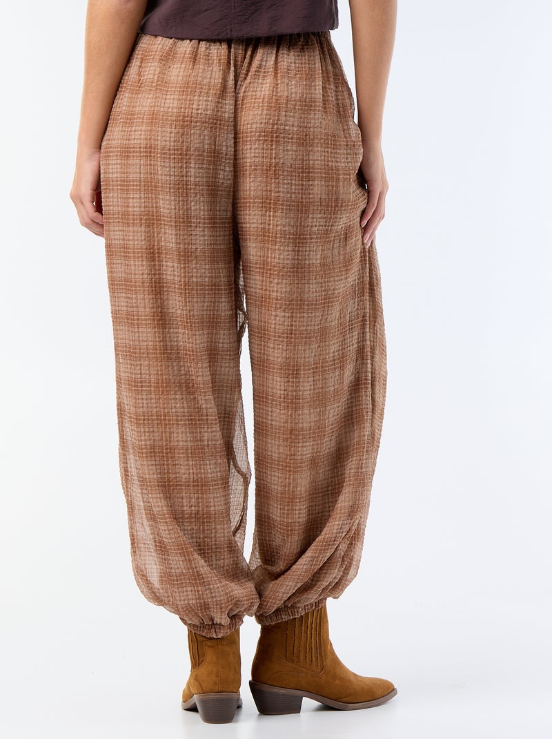 Pantalón de corte globo ligero Beige - Kiabi