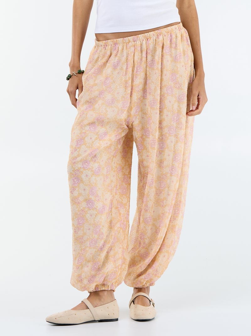 Pantalón de corte globo ligero Blanco - Kiabi