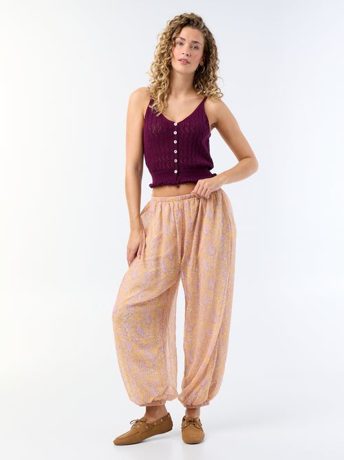Pantalón de corte globo ligero - Kiabi Pantalón de corte globo ligero - Kiabi