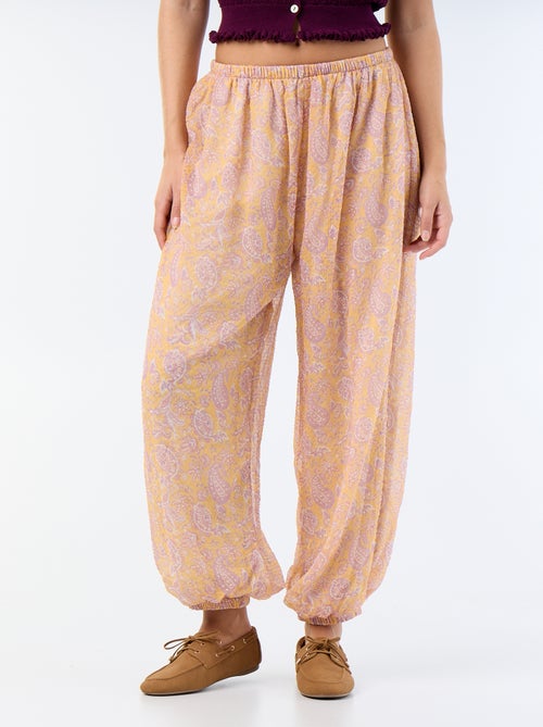 Pantalón de corte globo ligero - Kiabi Pantalón de corte globo ligero - Kiabi