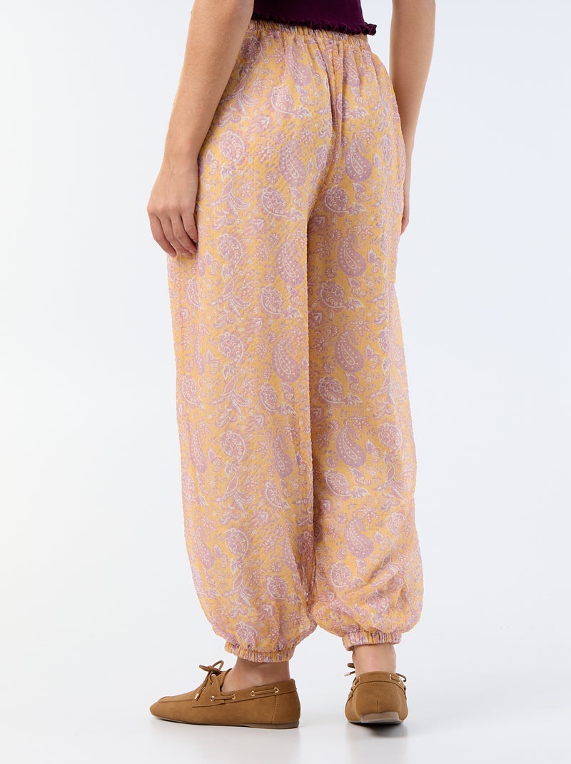 Pantalón de corte globo ligero Naranja - Kiabi