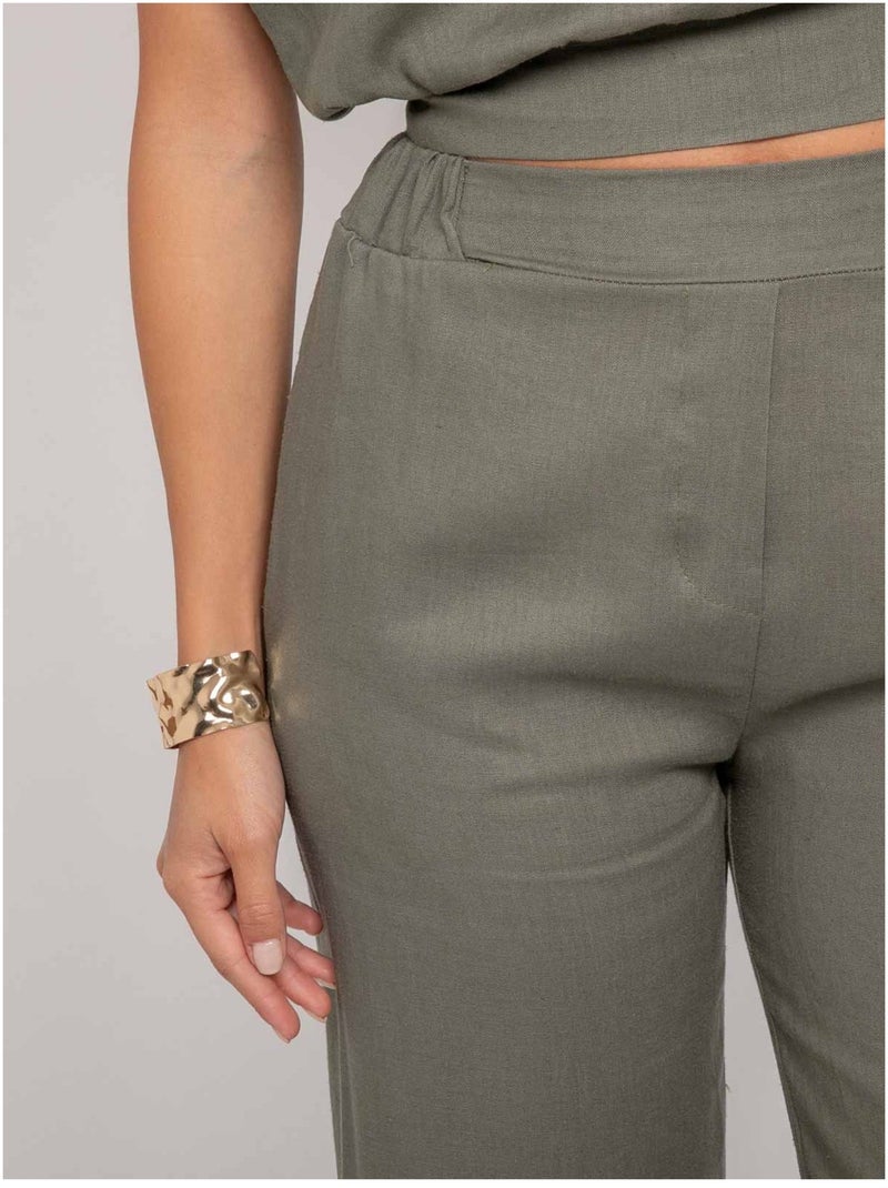Pantalón de corte recto ECASA Caqui - Kiabi