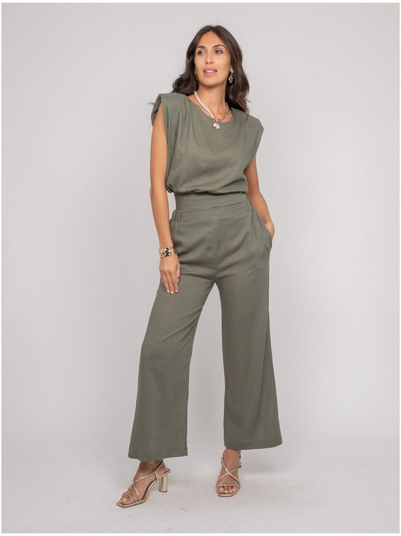 Pantalón de corte recto ECASA Caqui - Kiabi