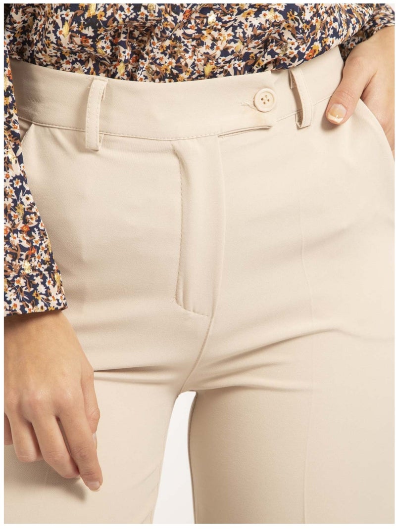 Pantalón de corte recto EMELINE Beige - Kiabi
