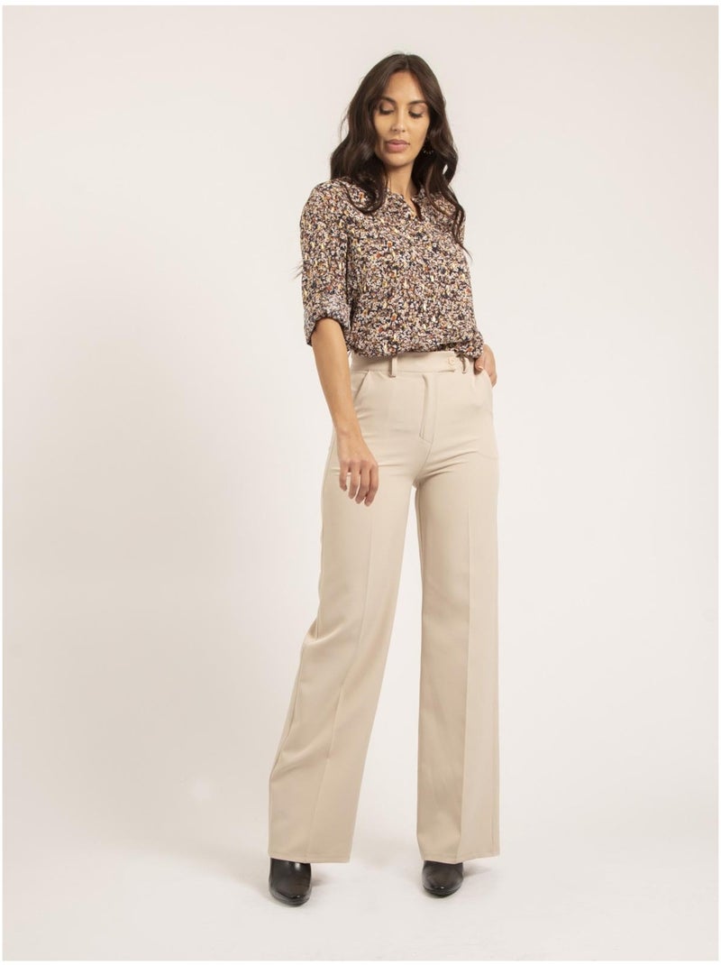 Pantalón de corte recto EMELINE Beige - Kiabi