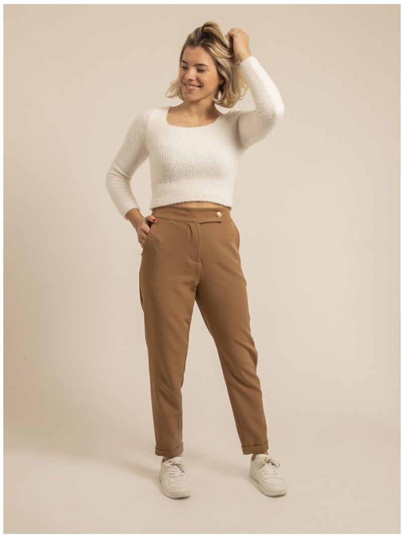 Pantalón de corte recto EMILOU Marrón caramelo - Kiabi