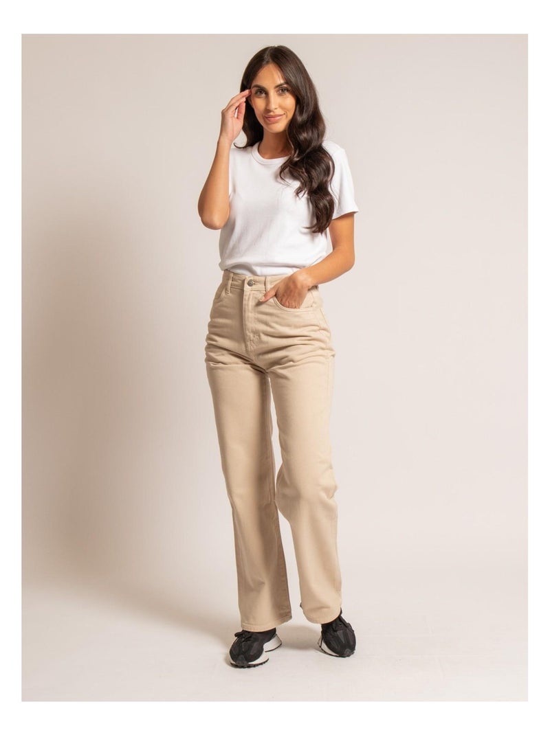Pantalón de corte recto ERAM Beige - Kiabi