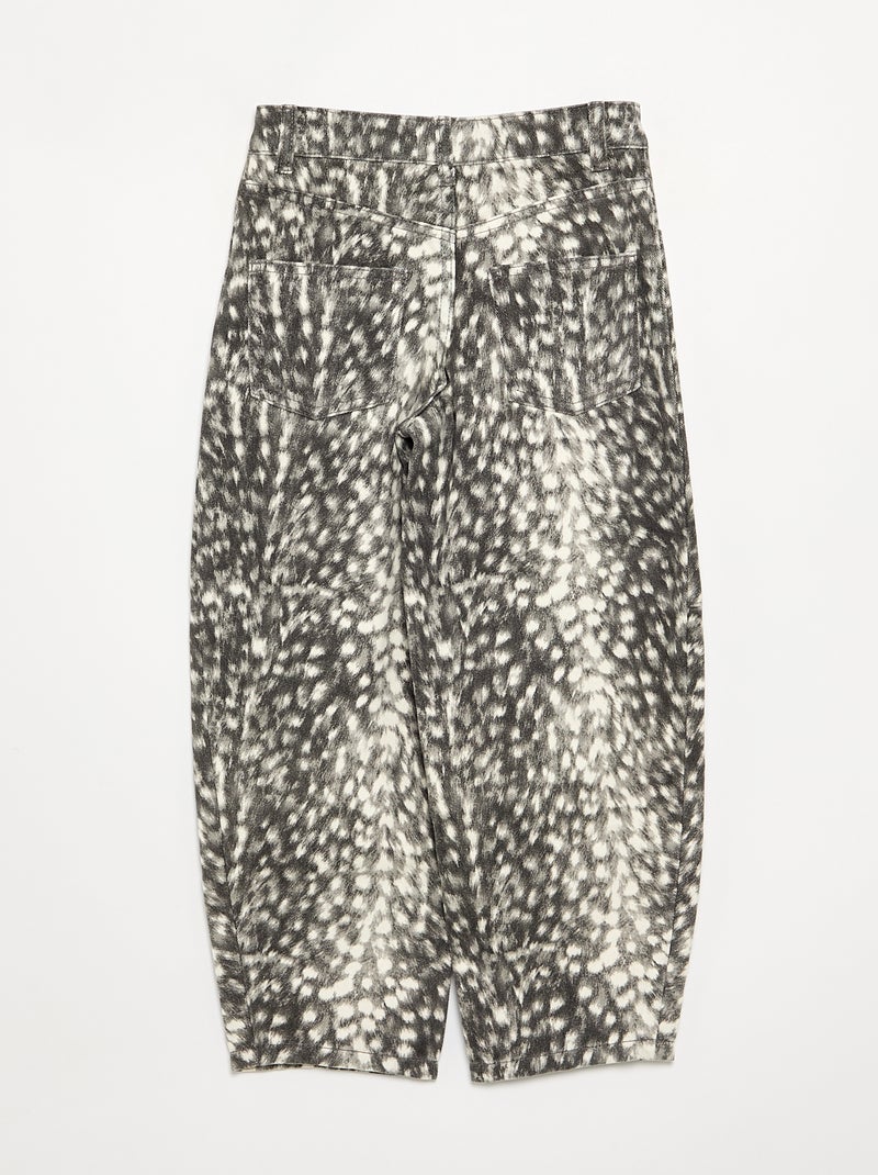 Pantalón de corte recto estampado Gris - Kiabi