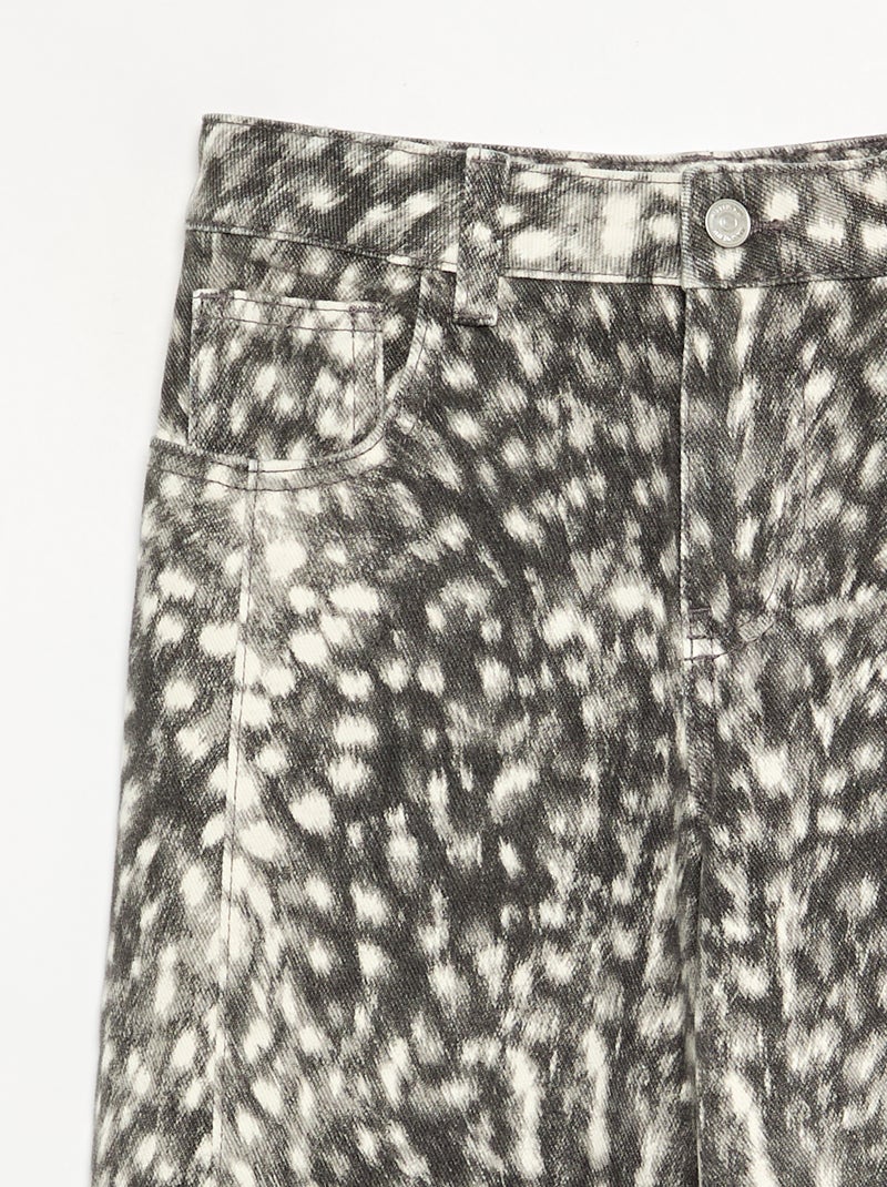 Pantalón de corte recto estampado Gris - Kiabi