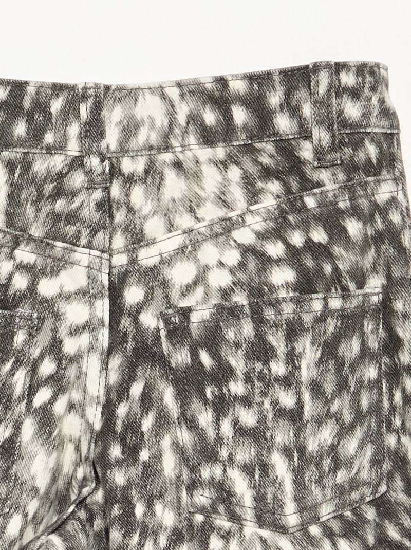 Pantalón de corte recto estampado Gris - Kiabi