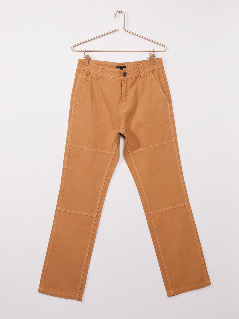 Pantalón de corte recto estilo carpintero BEIGE - Kiabi
