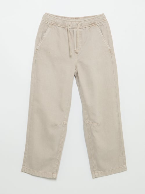 Pantalón de corte relajado con cintura elástica - Kiabi
