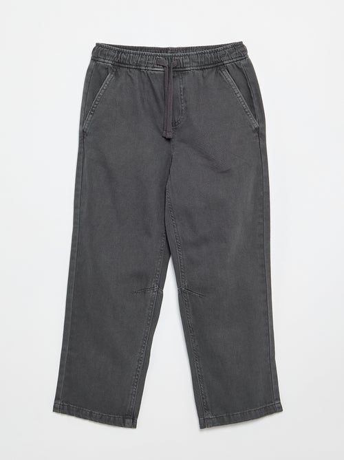 Pantalón de corte relajado con cintura elástica - Kiabi Pantalón de corte relajado con cintura elástica - Kiabi