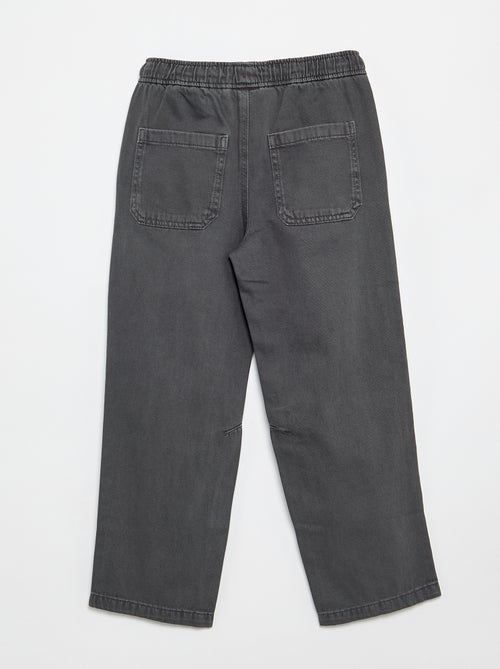 Pantalón de corte relajado con cintura elástica - Kiabi Pantalón de corte relajado con cintura elástica - Kiabi