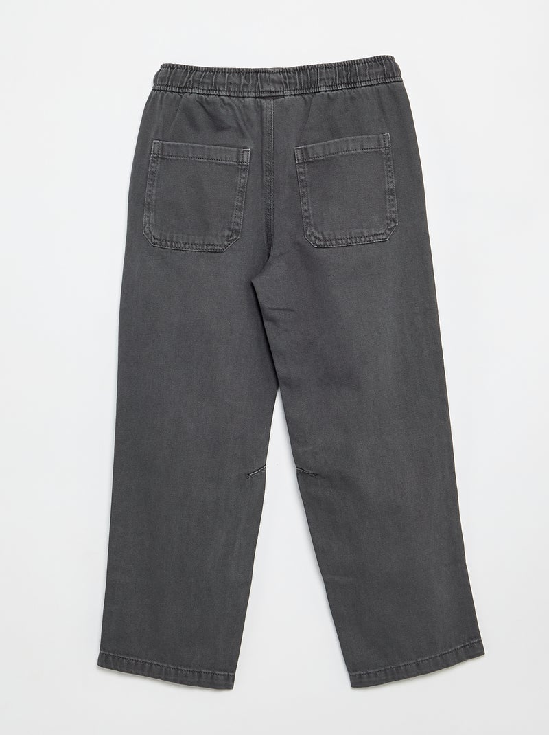 Pantalón de corte relajado con cintura elástica Gris - Kiabi