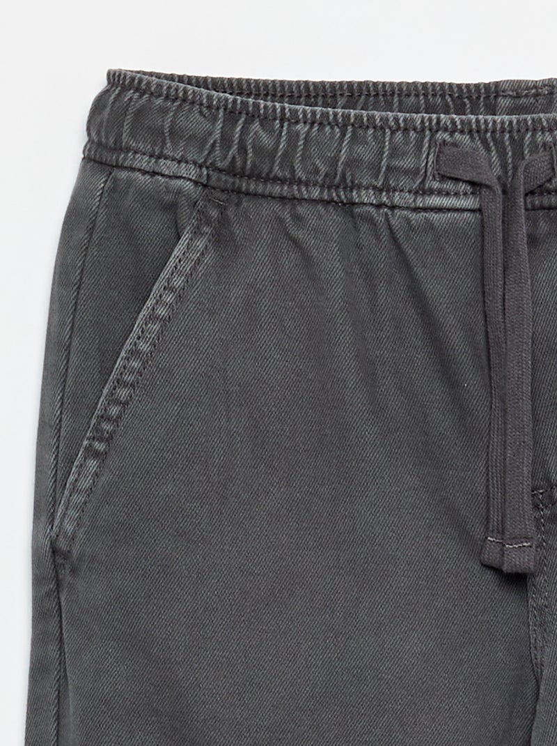 Pantalón de corte relajado con cintura elástica Gris - Kiabi