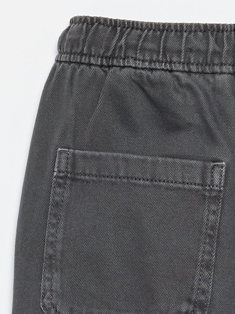Pantalón de corte relajado con cintura elástica Gris - Kiabi