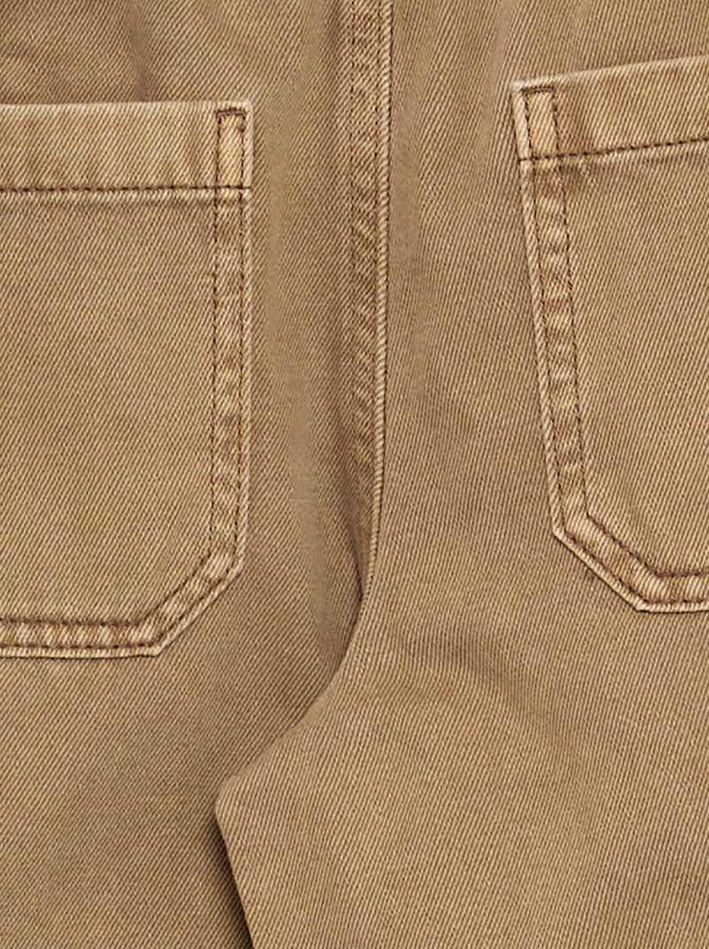 Pantalón de corte relajado con cintura elástica Marron - Kiabi