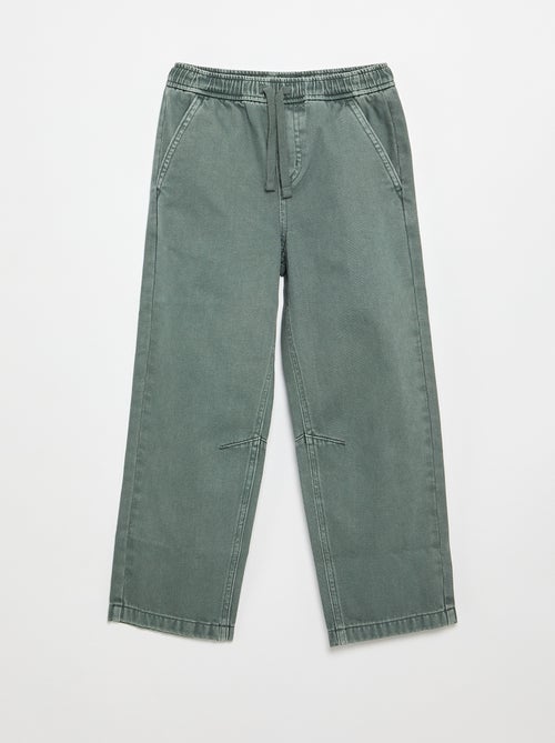 Pantalón de corte relajado con cintura elástica - Kiabi Pantalón de corte relajado con cintura elástica - Kiabi