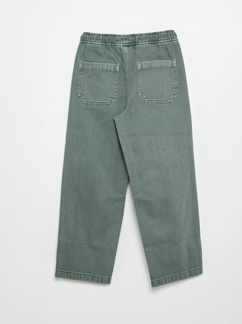 Pantalón de corte relajado con cintura elástica - Kiabi Pantalón de corte relajado con cintura elástica - Kiabi