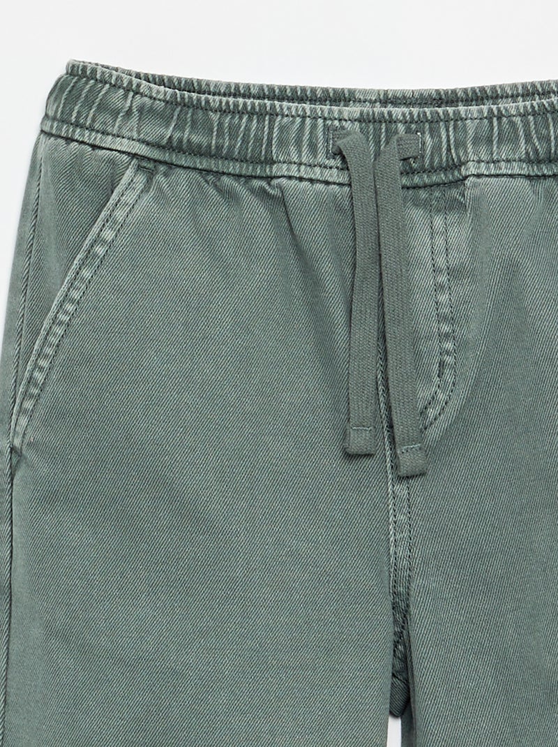 Pantalón de corte relajado con cintura elástica Verde - Kiabi
