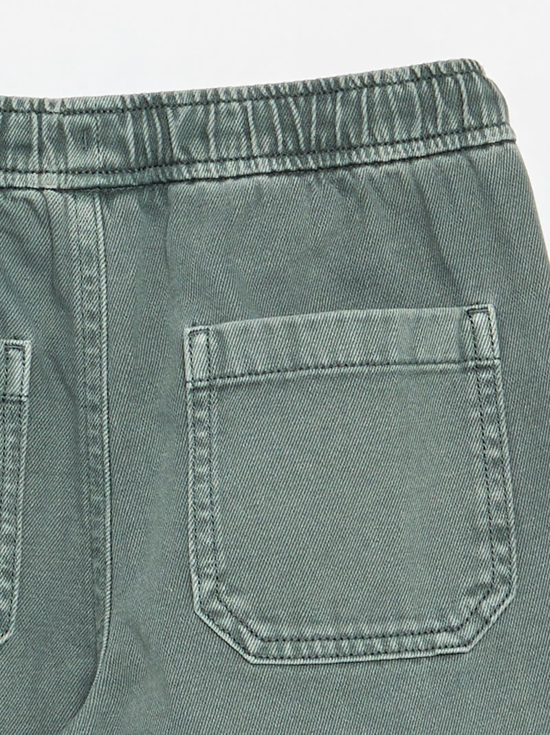Pantalón de corte relajado con cintura elástica Verde - Kiabi