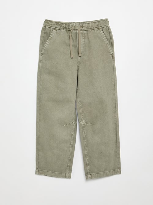 Pantalón de corte relajado con cintura elástica - Kiabi Pantalón de corte relajado con cintura elástica - Kiabi
