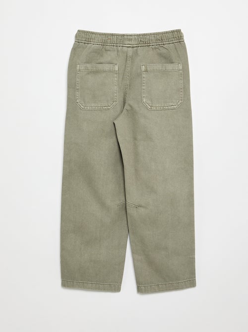 Pantalón de corte relajado con cintura elástica - Kiabi Pantalón de corte relajado con cintura elástica - Kiabi