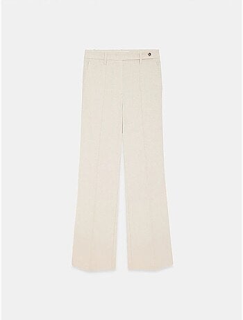 Pantalón de crepé de mujer de tiro medio y pernera ancha dilvin