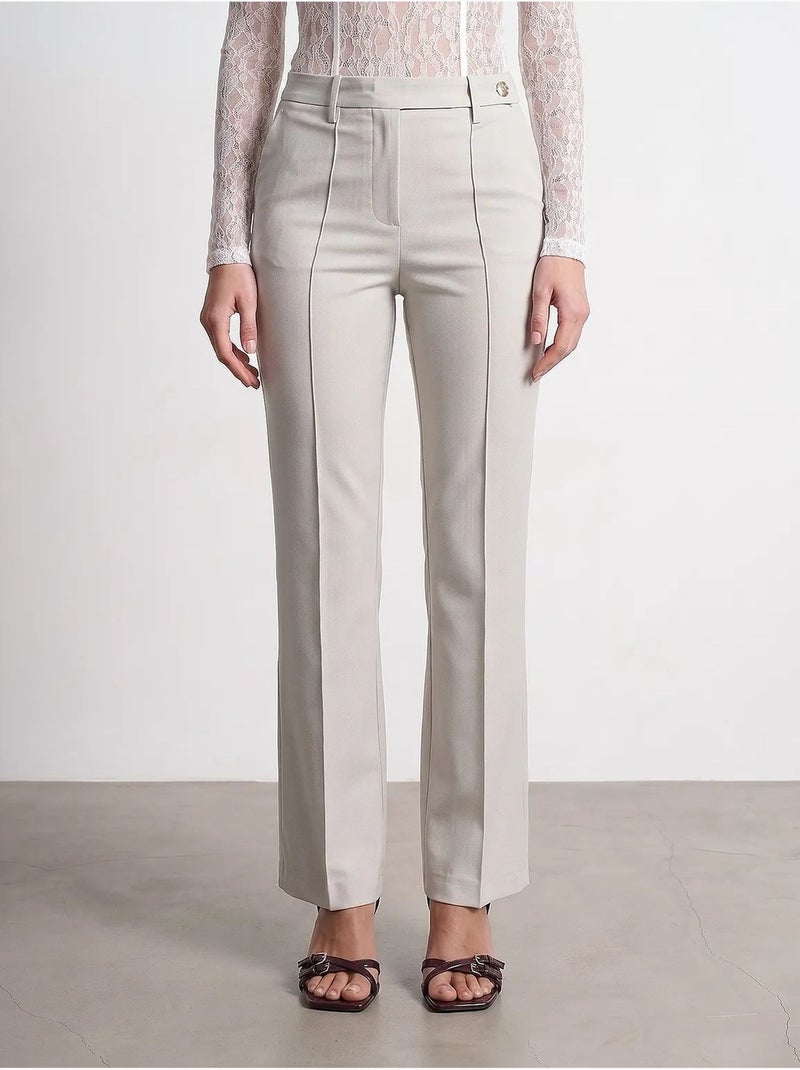 Pantalón de crepé de mujer de tiro medio y pernera ancha dilvin Arena - Kiabi