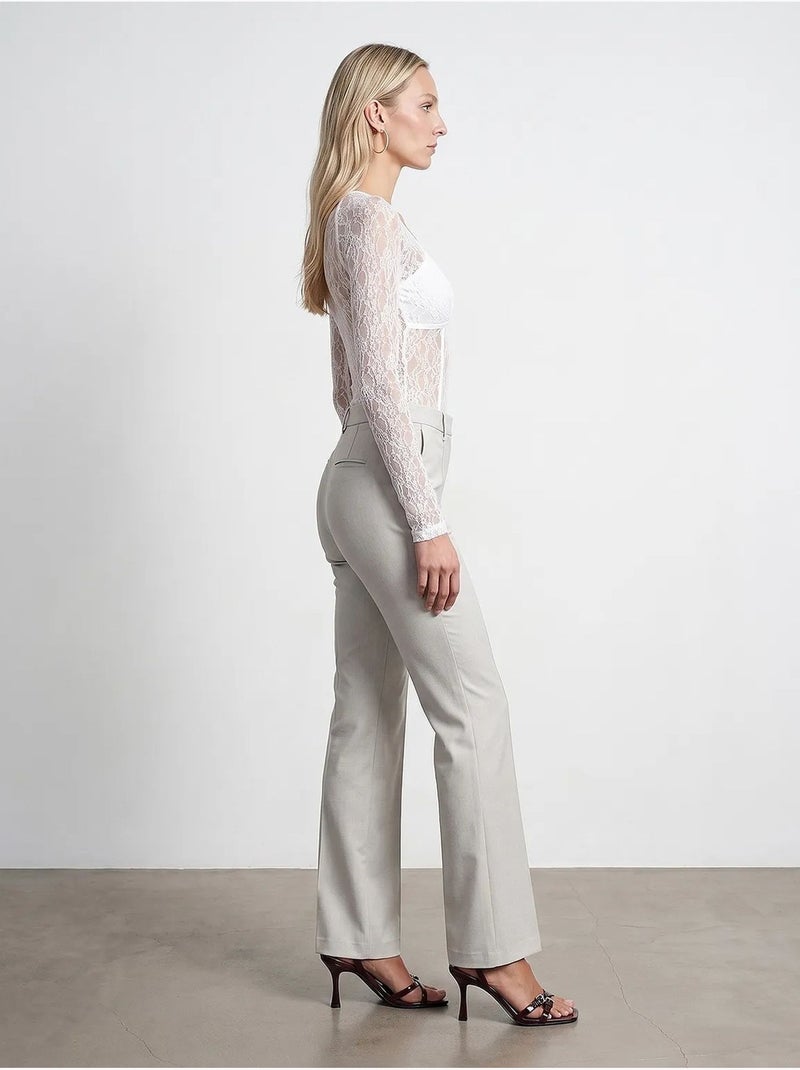 Pantalón de crepé de mujer de tiro medio y pernera ancha dilvin Arena - Kiabi