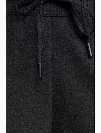 Pantalón de crepé de pernera ancha con cintura de cordón dilvin