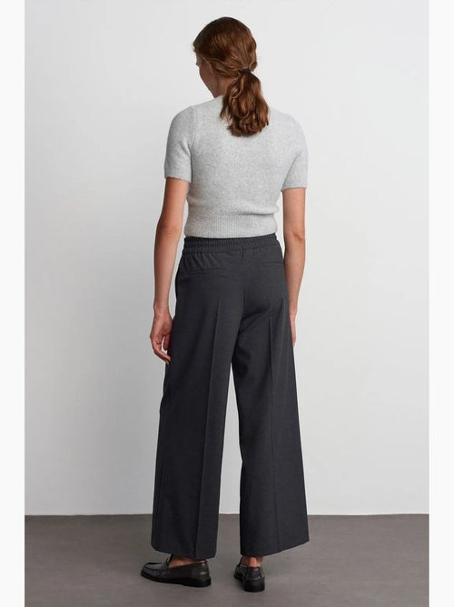 Pantalón de crepé de pernera ancha con cintura de cordón dilvin - Kiabi Pantalón de crepé de pernera ancha con cintura de cordón dilvin - Kiabi