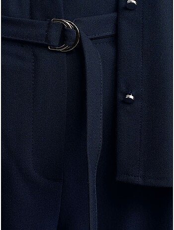 Pantalón de crepé de pernera ancha con cinturón dilvin