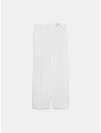 Pantalón de crepé de pernera ancha con cinturón dilvin