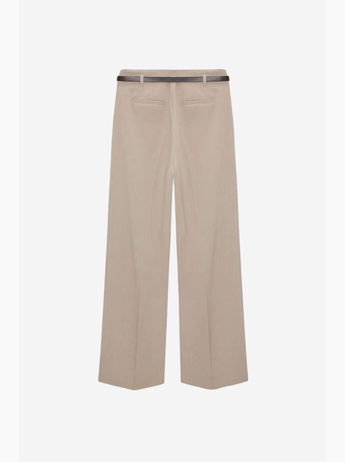 Pantalón de crepé de pernera ancha con cinturón para mujer dilvin - Kiabi Pantalón de crepé de pernera ancha con cinturón para mujer dilvin - Kiabi
