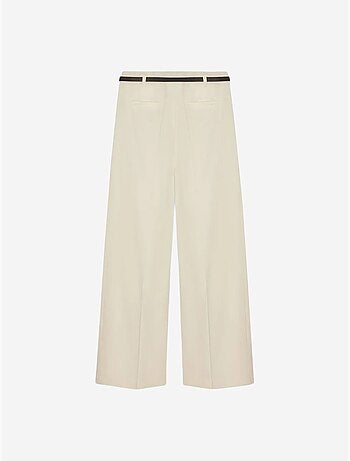 Pantalón de crepé de pernera ancha con cinturón para mujer dilvin