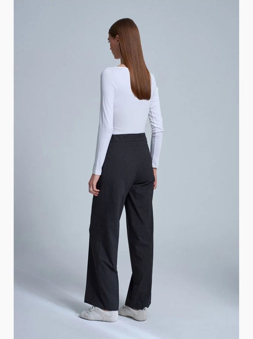 Pantalón de crepé de pernera ancha con cordón dilvin - Kiabi