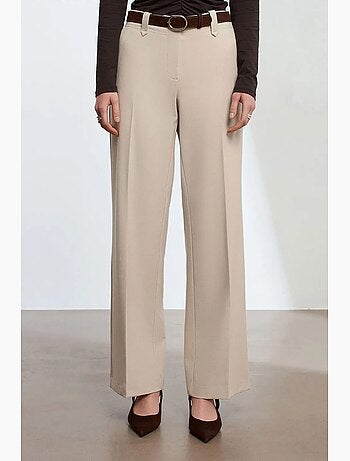 Pantalón de crepé de pernera ancha de tiro medio dilvin