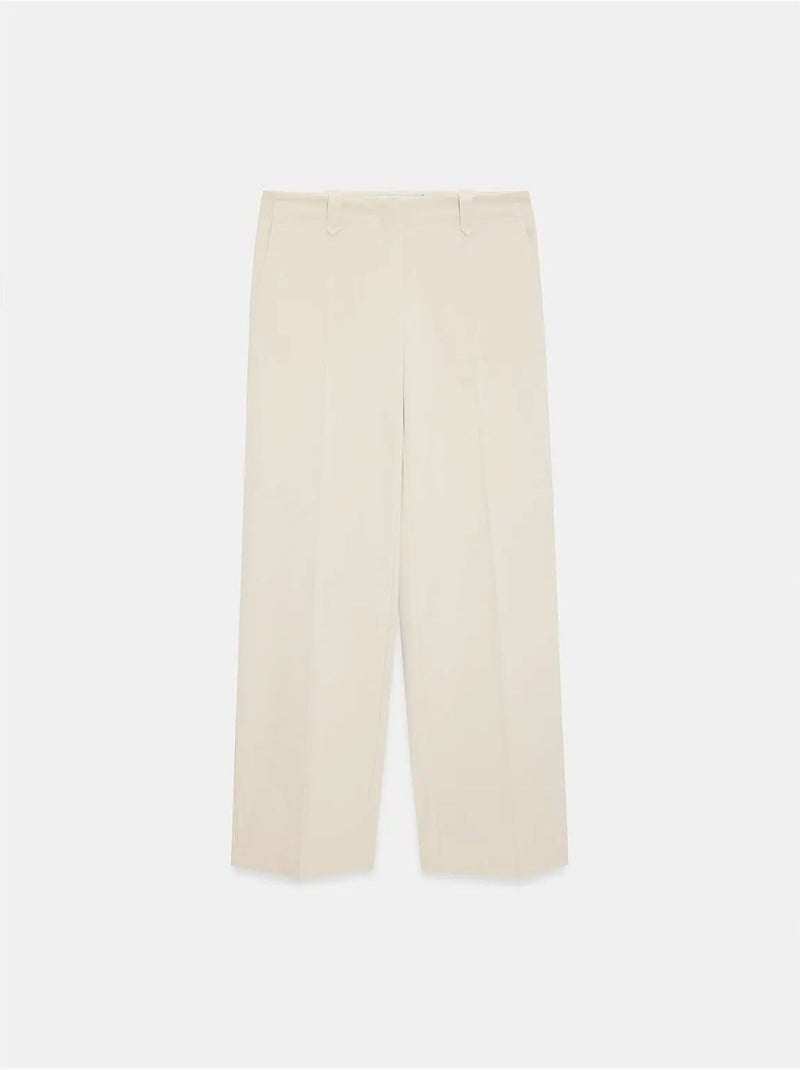 Pantalón de crepé de pernera ancha de tiro medio dilvin Arena - Kiabi