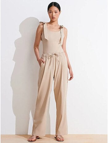 Pantalón de crepé de pernera ancha dilvin