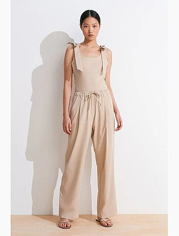 Pantalón de crepé de pernera ancha dilvin