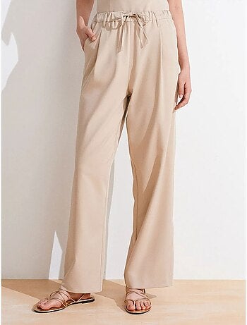 Pantalón de crepé de pernera ancha dilvin